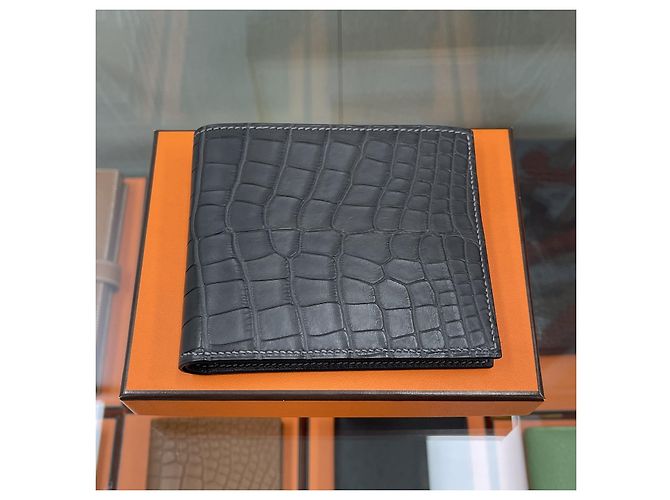 Hermès Crocodile Wani Wallet Etoupe Brown - view 2