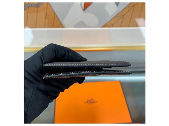 Hermès Crocodile Wani Wallet Etoupe Brown - view 4