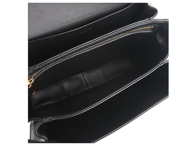 Céline Bolsa transversal média Classic Triomphe em pele de vitelo brilhante Preto - vista 7