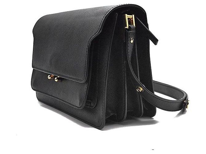 Marni Saffiano Medium Trunk Tasche Schwarz - Ansicht 2