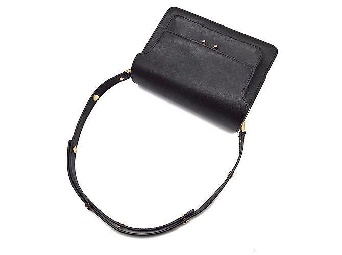Marni Saffiano Medium Trunk Tasche Schwarz - Ansicht 4