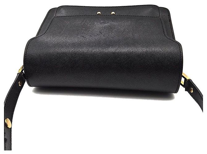 Marni Saffiano Medium Trunk Tasche Schwarz - Ansicht 6