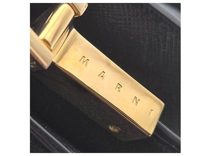 Marni Saffiano Medium Trunk Tasche Schwarz - Ansicht 8