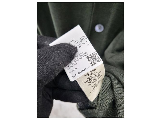 Hermès Batman Kaschmir-Cardigan Grün - Ansicht 6