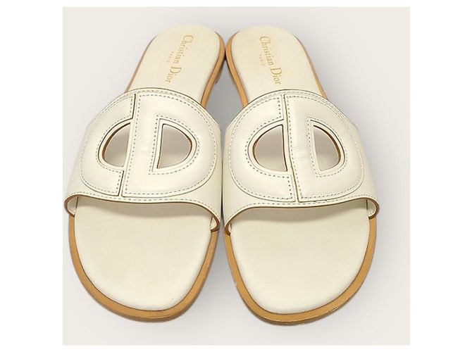 Dior Mule De Club in pelle di vitello bianca Bianco - vista 6