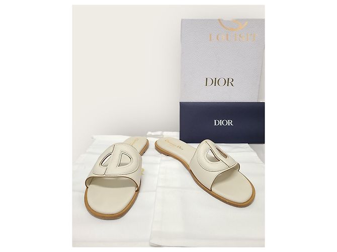 Dior Mule De Club in pelle di vitello bianca Bianco - vista 8