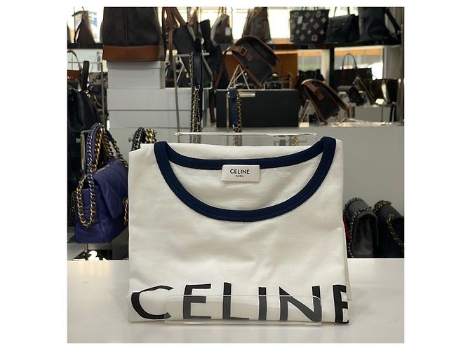 Céline Trioppe Bedrucktes Baumwoll-Jersey T-Shirt Weiß - Ansicht 2
