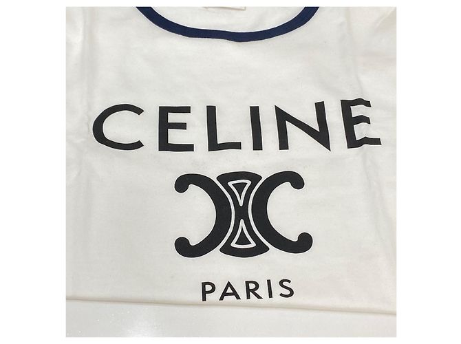 Céline Trioppe Bedrucktes Baumwoll-Jersey T-Shirt Weiß - Ansicht 4