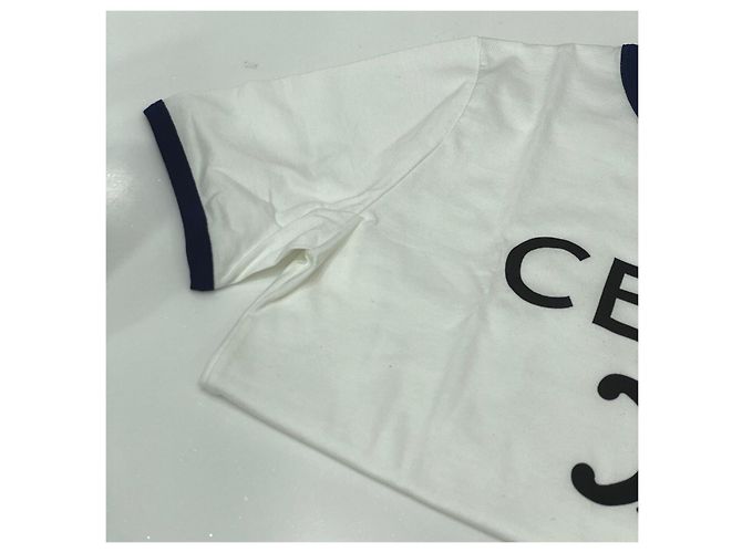 Céline Trioppe Bedrucktes Baumwoll-Jersey T-Shirt Weiß - Ansicht 5