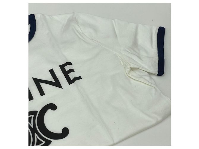 Céline Trioppe Bedrucktes Baumwoll-Jersey T-Shirt Weiß - Ansicht 6