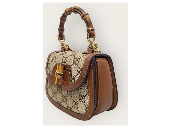Bamboo Gucci Mini borsa con manico in bambù e cristalli Marrone - vista 2