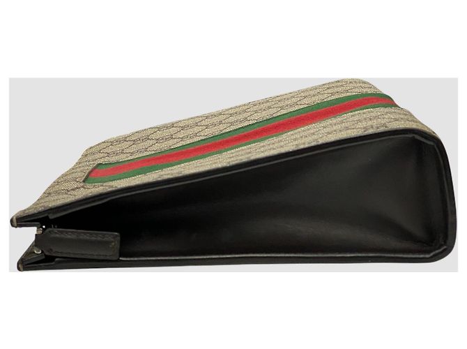 Gucci Clutch GG Supreme Web Dorado - vista 4