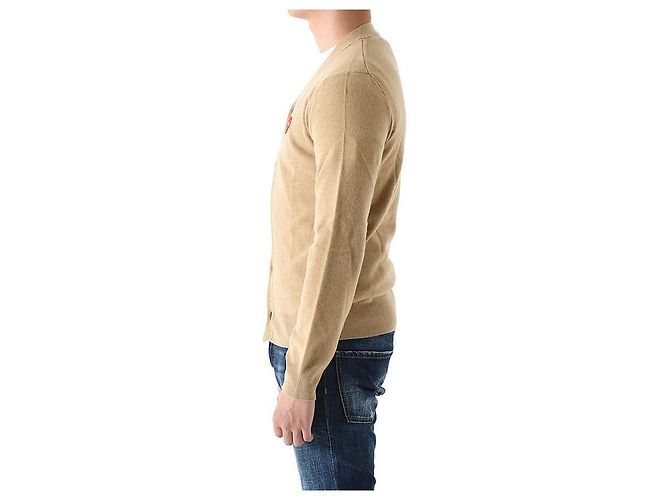 Comme Des Garcons Invader Pixel Wappen Wolle Cardigan Camel AZ Orange - Ansicht 11