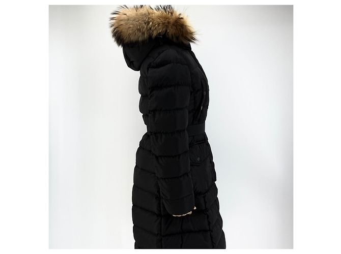 Abrigo largo acolchado de piel de mapache Moncler Chloe Plata - vista 5