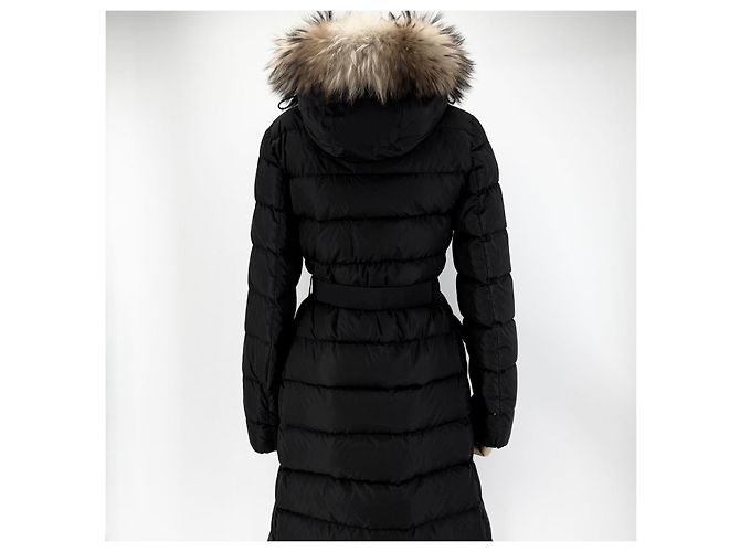 Abrigo largo acolchado de piel de mapache Moncler Chloe Plata - vista 6