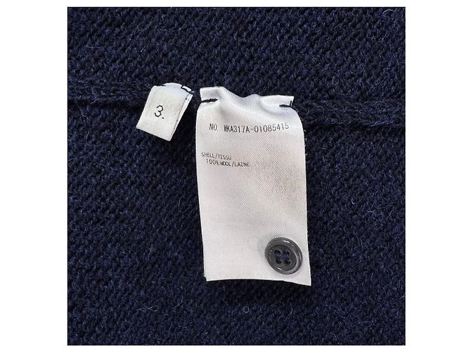 Thom Browne Strickpullover aus Wolle mit Rundhalsausschnitt und diagonalen Streifen in Navy Blau - Ansicht 7