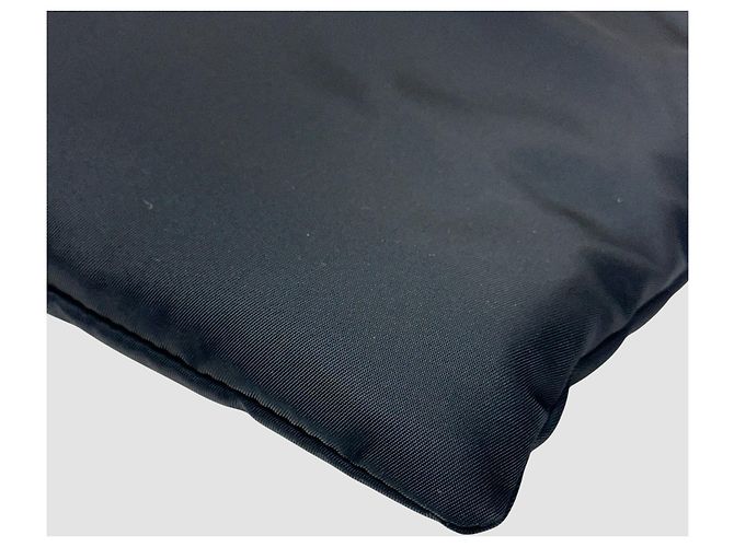 Prada Pochette in pelle Saffiano Re-Nylon Nero - vista 3