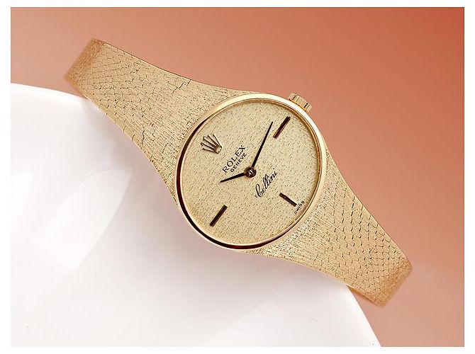 Rolex Cellini Vintage Damenuhr aus Gold, Handaufzug Golden - Ansicht 18