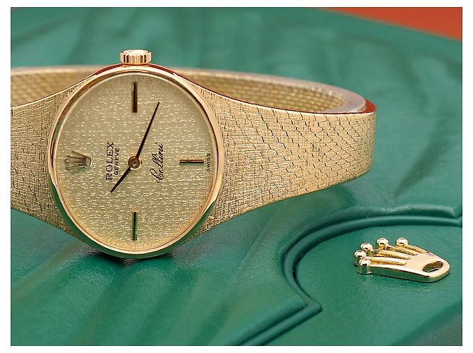 Rolex Cellini Vintage Damenuhr aus Gold, Handaufzug Golden - Ansicht 23