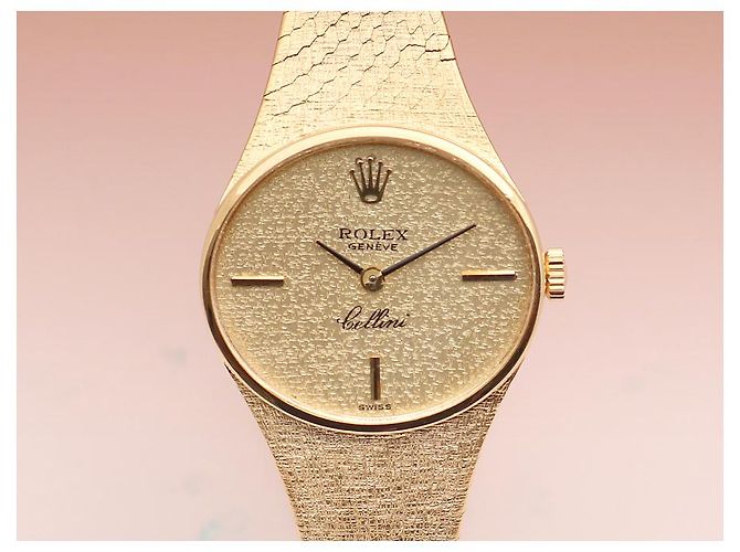 Rolex Cellini Vintage Damenuhr aus Gold, Handaufzug Golden - Ansicht 7