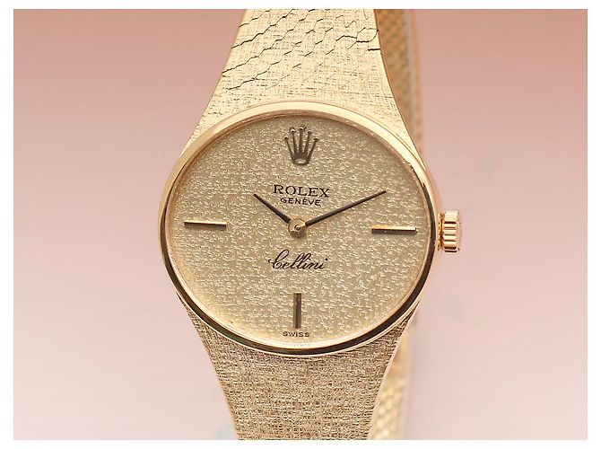 Rolex Cellini Vintage Damenuhr aus Gold, Handaufzug Golden - Ansicht 8
