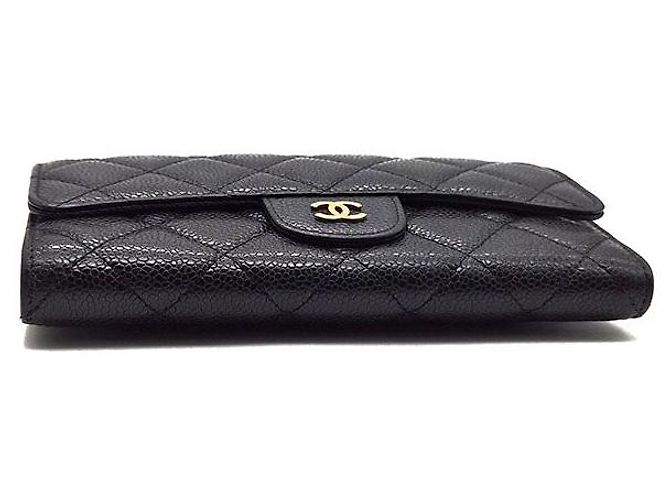 Chanel Portafoglio lungo classico in caviar Nero - vista 5