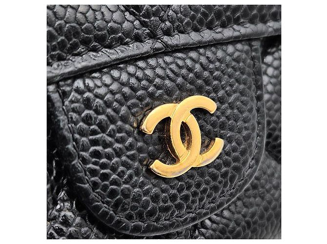 Chanel Portafoglio lungo classico in caviar Nero - vista 7