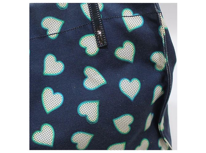 Miu Miu Borsa a tracolla in tela con motivo a cuore placcata oro Blu - vista 7