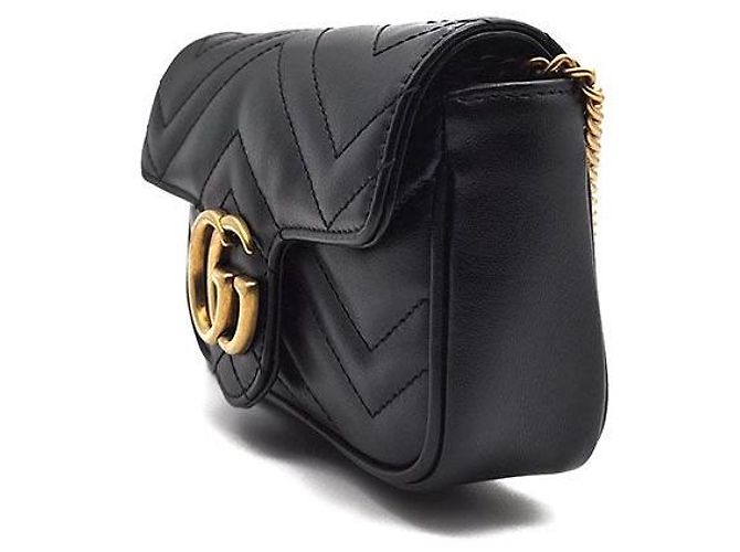 Gucci Borsa a tracolla GG Marmont Matelassé Super Mini Nero - vista 2