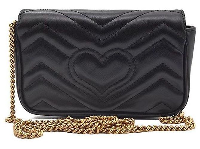 Gucci Borsa a tracolla GG Marmont Matelassé Super Mini Nero - vista 3