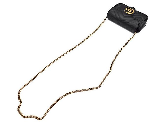 Gucci Borsa a tracolla GG Marmont Matelassé Super Mini Nero - vista 4