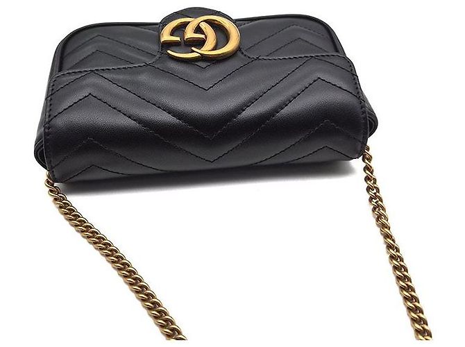 Gucci Borsa a tracolla GG Marmont Matelassé Super Mini Nero - vista 6
