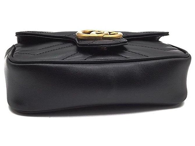 Gucci Borsa a tracolla GG Marmont Matelassé Super Mini Nero - vista 7