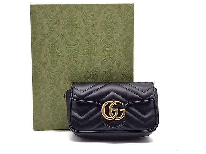 Gucci Borsa a tracolla GG Marmont Matelassé Super Mini Nero - vista 8