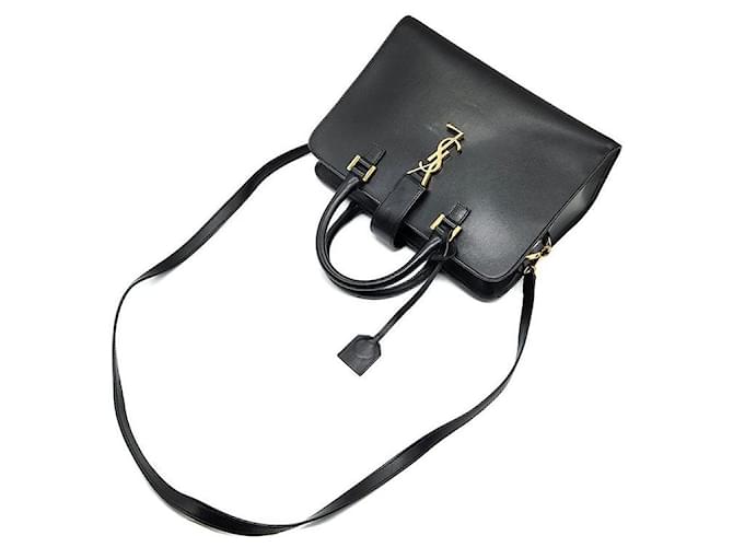 Saint Laurent Borsa Cabas Monogram Small Nero - vista 4