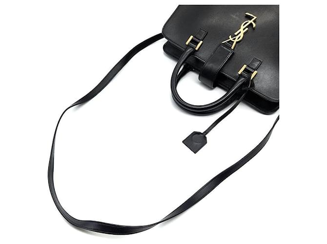 Saint Laurent Borsa Cabas Monogram Small Nero - vista 5