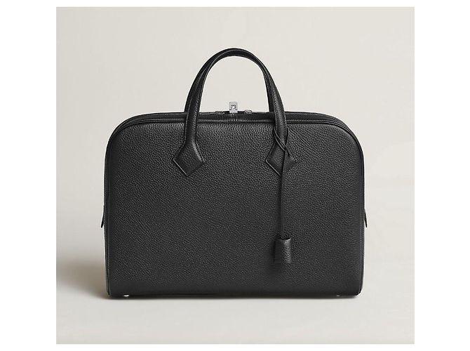 Hermès Valigetta Victoria II Nero Argento Multicolore - vista 11