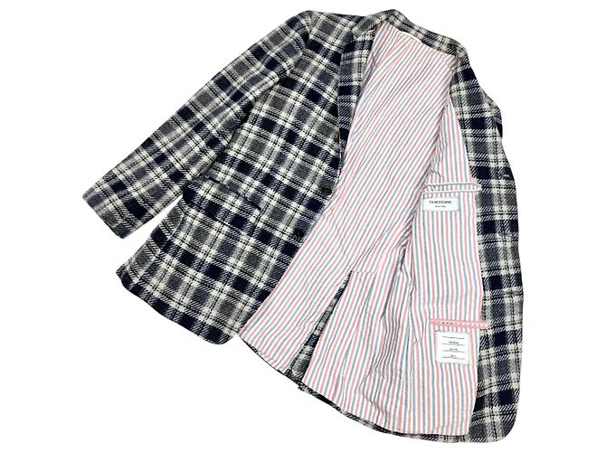 Thom Browne Tweed-Blazer mit Karomuster Mehrfarben - Ansicht 4