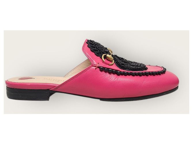 Gucci Pantofola Princetown ricamata e decorata Rosa - vista 2
