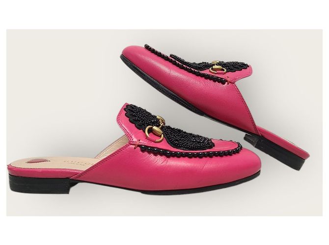 Gucci Pantofola Princetown ricamata e decorata Rosa - vista 5
