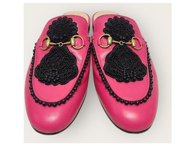Gucci Pantofola Princetown ricamata e decorata Rosa - vista 6