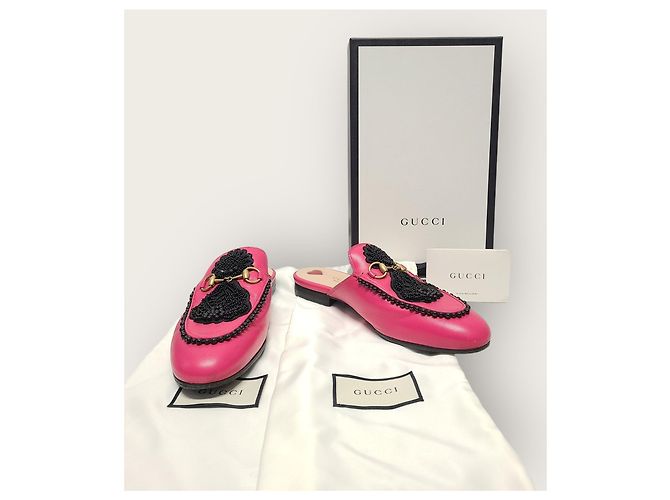 Gucci Pantofola Princetown ricamata e decorata Rosa - vista 8
