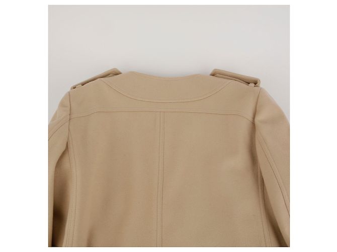Burberry Abrigo de cachemira cruzado con cinturón beige Talla Castaño - vista 10