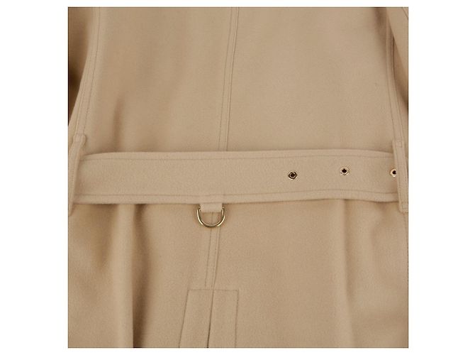 Burberry Abrigo de cachemira cruzado con cinturón beige Talla Castaño - vista 11