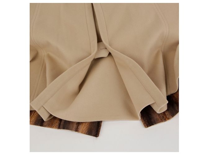 Burberry Abrigo de cachemira cruzado con cinturón beige Talla Castaño - vista 12