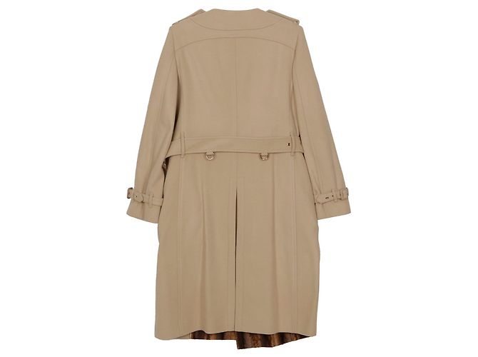 Burberry Abrigo de cachemira cruzado con cinturón beige Talla Castaño - vista 2