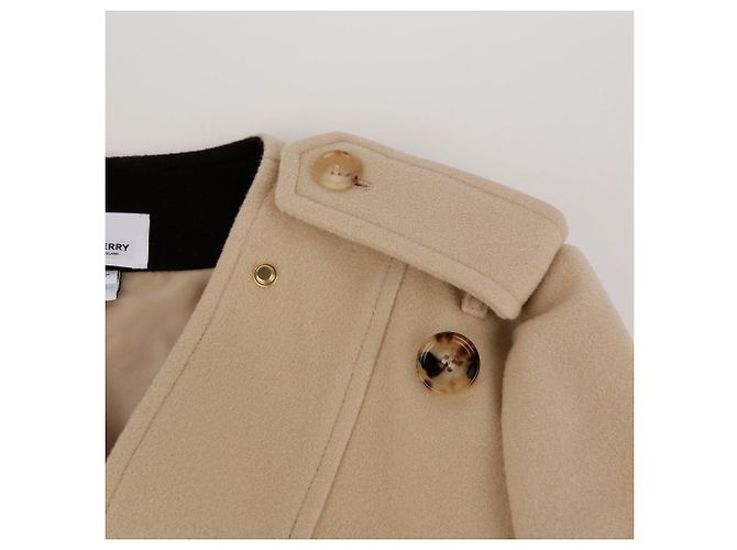 Burberry Abrigo de cachemira cruzado con cinturón beige Talla Castaño - vista 6