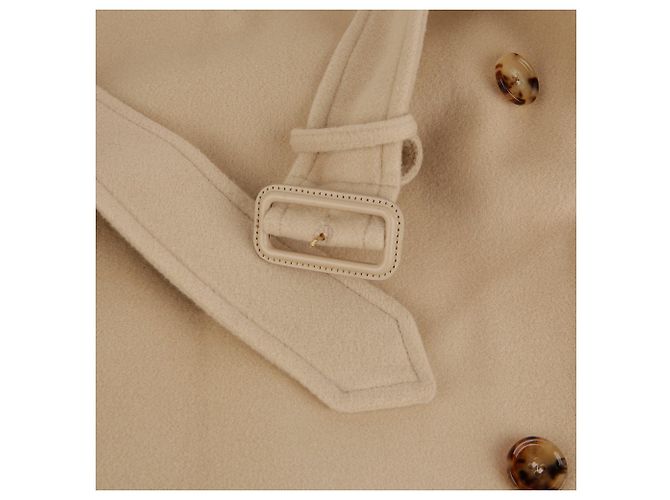 Burberry Abrigo de cachemira cruzado con cinturón beige Talla Castaño - vista 7