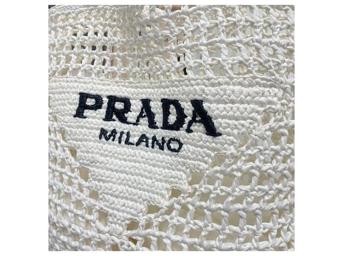 Prada Raffia Schultertasche Schwarz - Ansicht 3