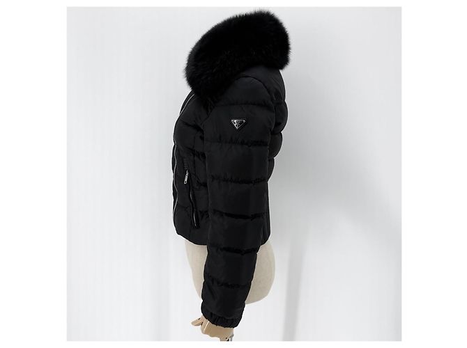 Double Prada Kurze gesteppte Damenjacke aus Nylon mit Triangle-Logo - Ansicht 4